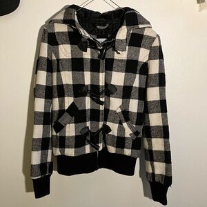 dELiA*s Black and White Checkered Bomber Jacket
